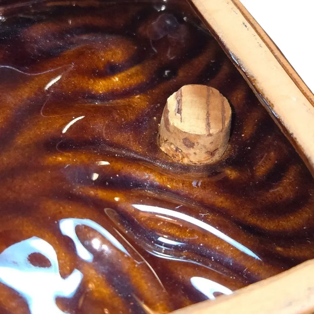 Vintage Brown Glazed Dolphin Topped Florida Souvenir Dripware Ashtray 7